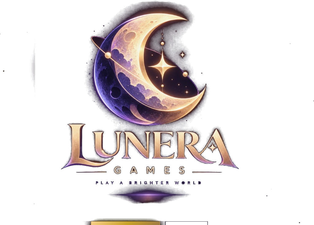 Lunera Games logosu — hilal ay, yıldız ve yörünge halkası
